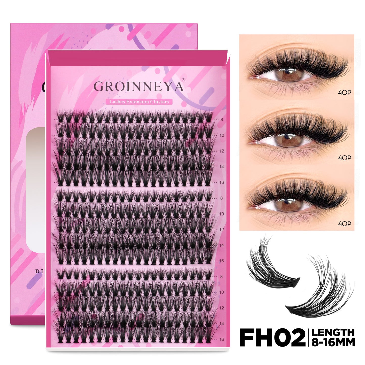 Grappe  de faux cils recourbé DOBLE