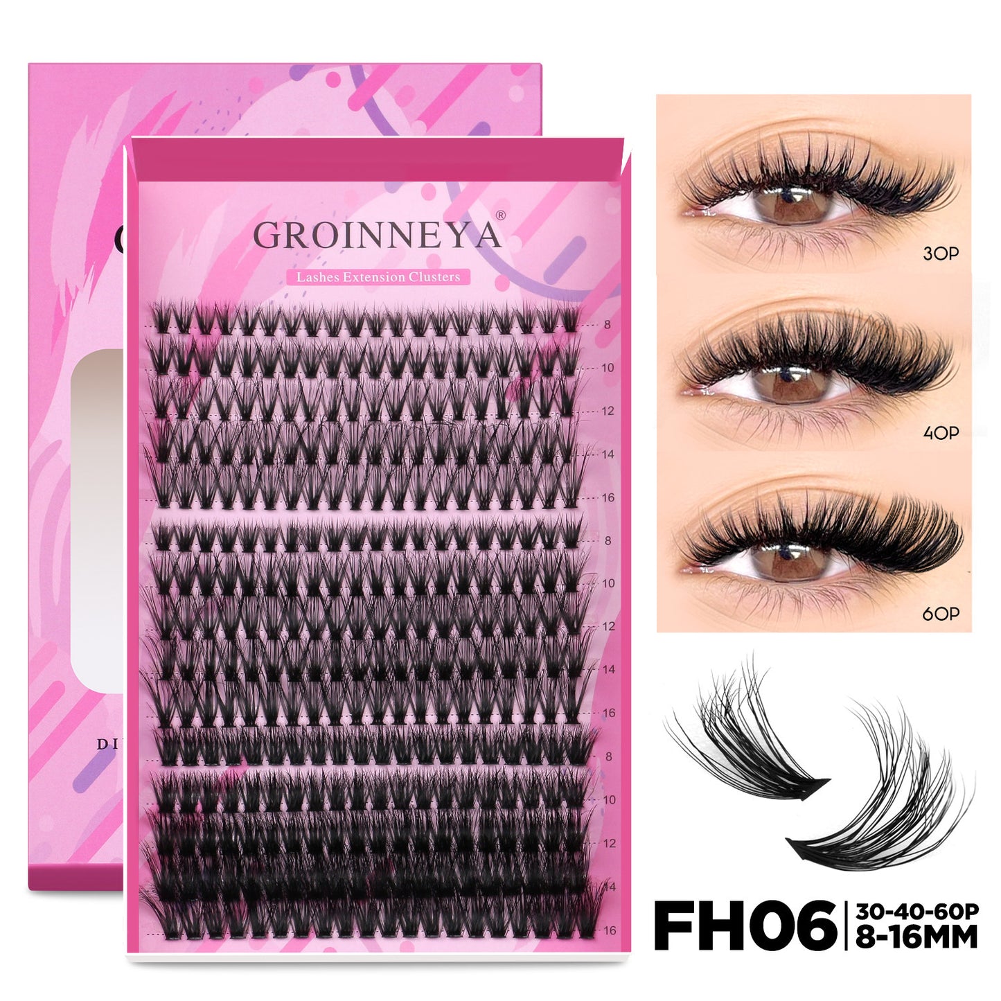 Grappe  de faux cils recourbé DOBLE