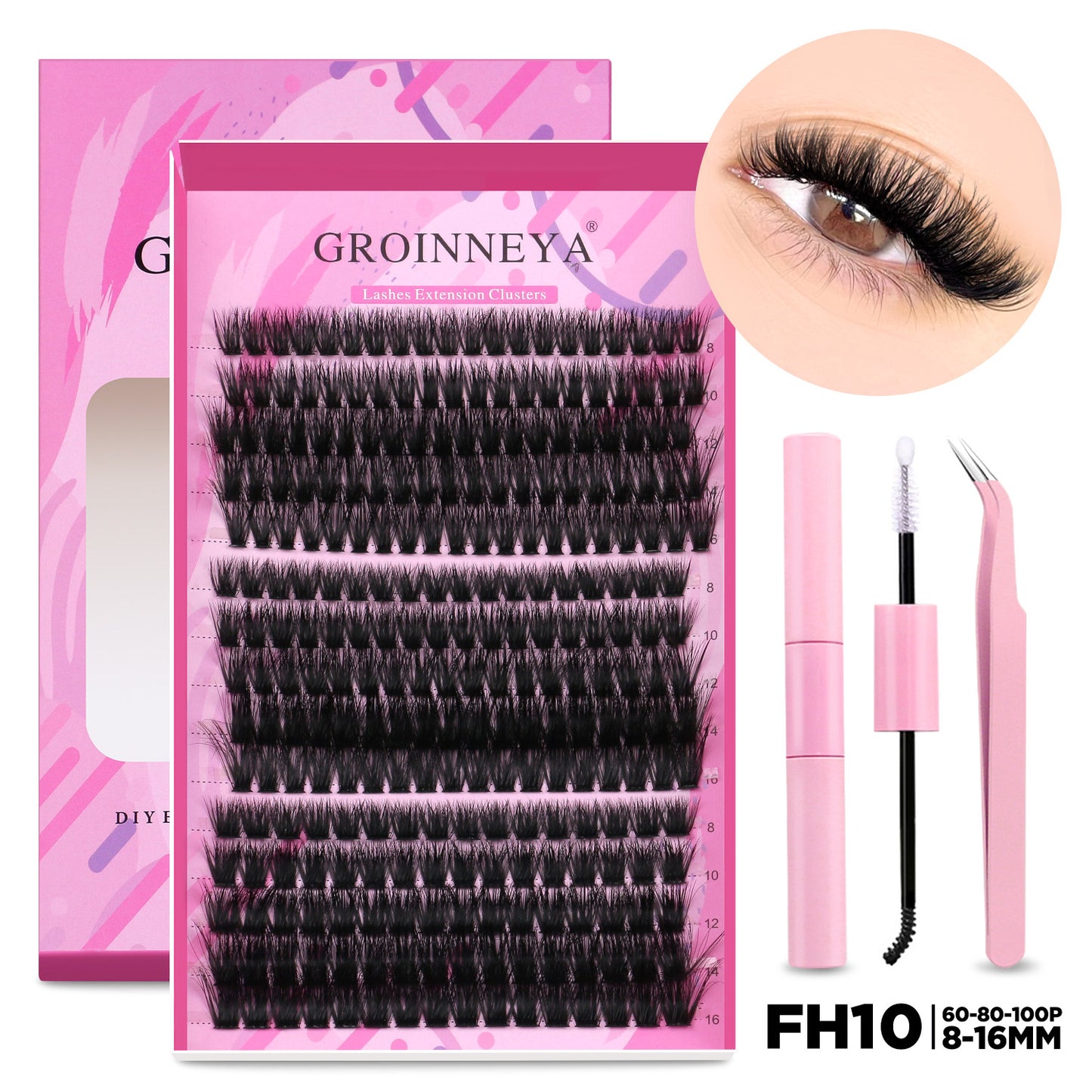 Grappe individuelle de faux cils recourbés